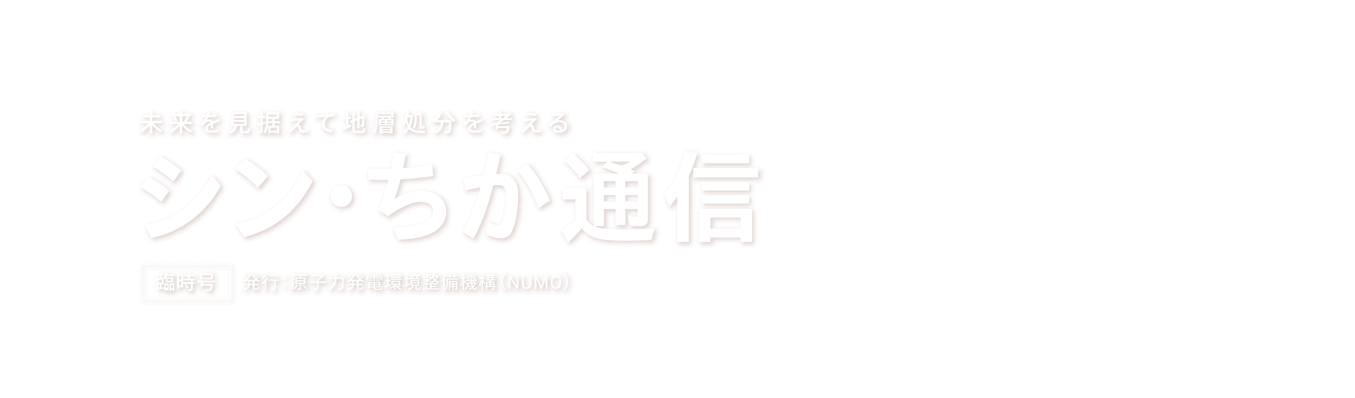 未来を見据えて地層処分を考える シン・ちか通信 臨時号 発行：原子力発電環境整備機構（NUMO）